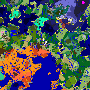 Predicted biome map of Java 26.3 seed 2956701489895373197 around estimated spawn