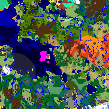 Predicted biome map of Java 26.3 seed -755203884895706859 around estimated spawn