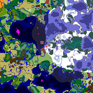 Predicted biome map of Java 26.3 seed 569192986306033717 around estimated spawn