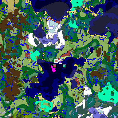 Predicted biome map of Java 26.3 seed -311096375954367475 around estimated spawn