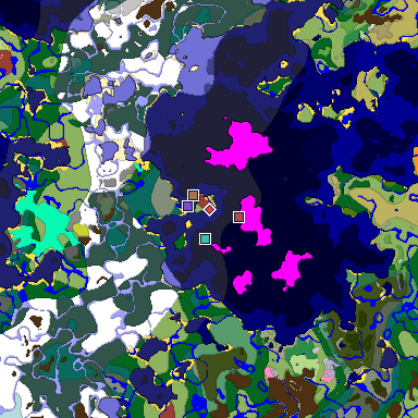 Predicted biome map of Java 26.3 seed -2073828048902436123 around estimated spawn