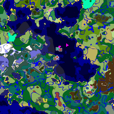 Predicted biome map of Java 26.3 seed -6526255139085447503 around estimated spawn