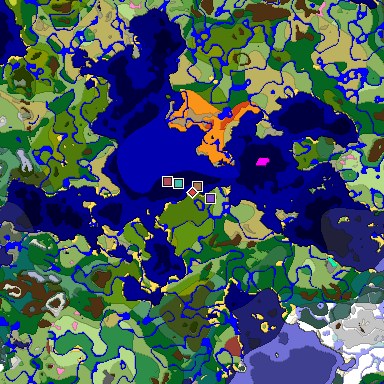 Predicted biome map of Java 26.3 seed 8977494718587254396 around estimated spawn