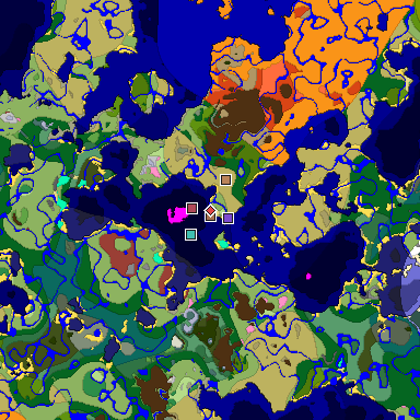 Map of Minecraft seed 9217427137323694962 around spawn