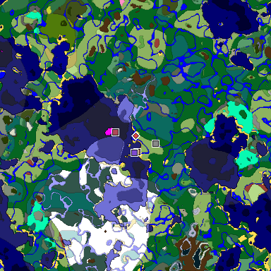 Predicted biome map of Java 26.3 seed 1980253650471066957 around estimated spawn