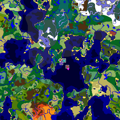 Predicted biome map of Java 26.3 seed 4548431865688932422 around estimated spawn