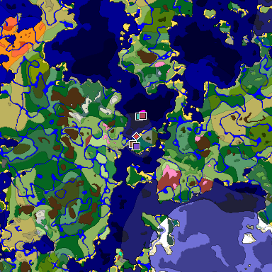Predicted biome map of Java 26.3 seed -6021574566867613471 around estimated spawn