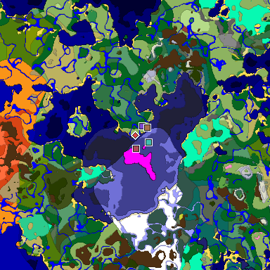 Map of Minecraft seed 1970816584222906351 around spawn