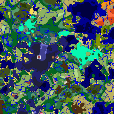 Predicted biome map of Java 26.3 seed 8837169391282370698 around estimated spawn