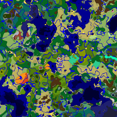 Predicted biome map of Java 26.3 seed 5198498946939037894 around estimated spawn