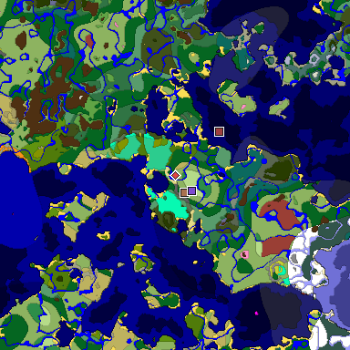 Predicted biome map of Java 26.3 seed -729149426209740022 around estimated spawn