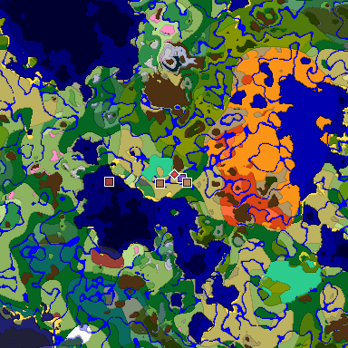 Predicted biome map of Java 26.3 seed 1699501651218816702 around estimated spawn