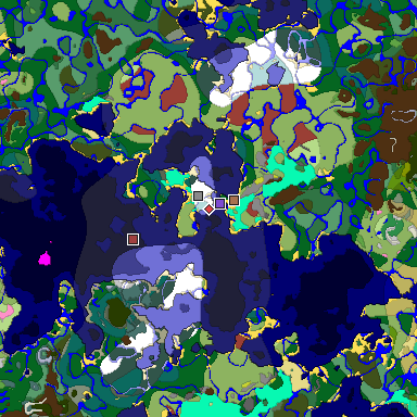 Predicted biome map of Java 26.3 seed -6788523513818776680 around estimated spawn