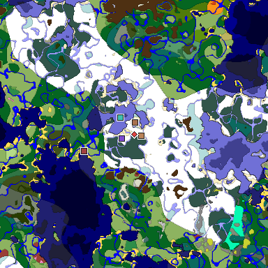 Predicted biome map of Java 26.3 seed -6908697376050366962 around estimated spawn