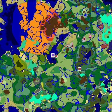 Predicted biome map of Java 26.3 seed -257378227885255732 around estimated spawn