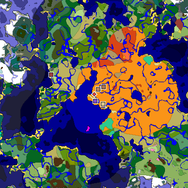 Predicted biome map of Java 26.3 seed 3670384900442285672 around estimated spawn