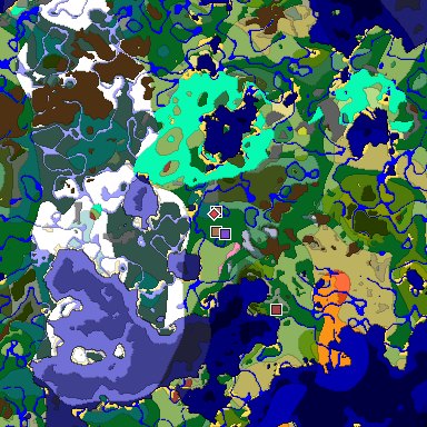 Predicted biome map of Java 26.3 seed -4249572944854500114 around estimated spawn