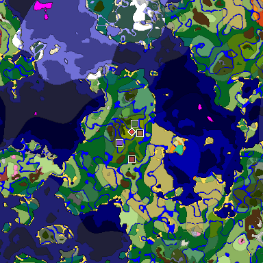 Predicted biome map of Java 26.3 seed 4630401328225537403 around estimated spawn