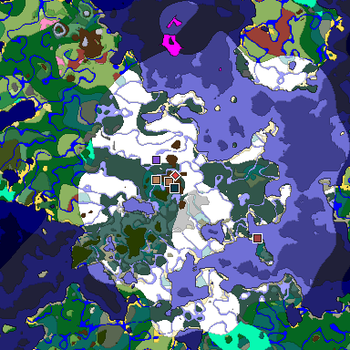 Predicted biome map of Java 26.3 seed -4959186528765075483 around estimated spawn