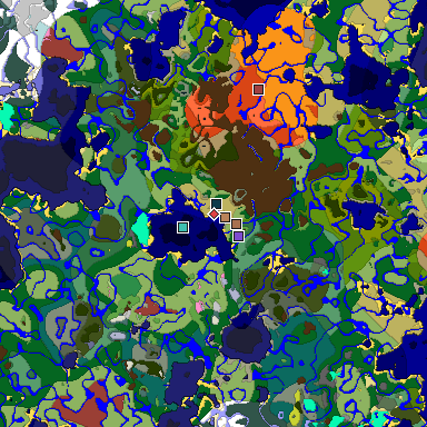 Predicted biome map of Java 26.3 seed 8489473913678719715 around estimated spawn