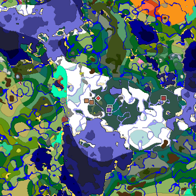 Predicted biome map of Java 26.3 seed 3324888038526189664 around estimated spawn