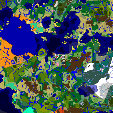 Predicted biome map of Java 26.3 seed -7189504032041420248 around estimated spawn