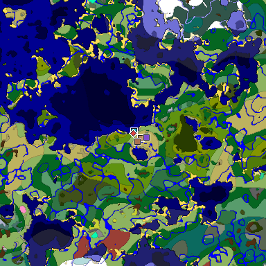 Predicted biome map of Java 26.3 seed 5374662733573201269 around estimated spawn