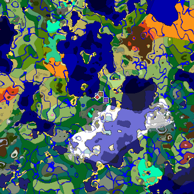 Predicted biome map of Java 26.3 seed 6893423020077931173 around estimated spawn