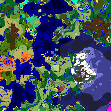 Predicted biome map of Java 26.3 seed 2317959073511876526 around estimated spawn