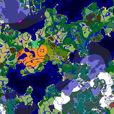 Predicted biome map of Java 26.3 seed -6778808105291537239 around estimated spawn