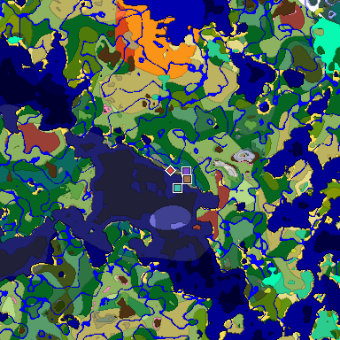 Predicted biome map of Java 26.3 seed 4474546054704108729 around estimated spawn