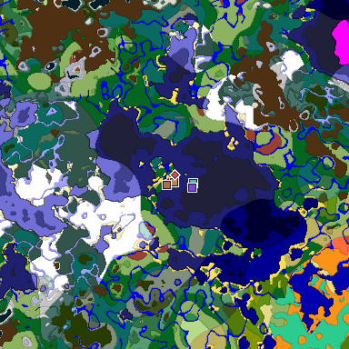 Predicted biome map of Java 26.3 seed 1942144035775387782 around estimated spawn