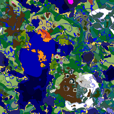 Predicted biome map of Java 26.3 seed 1224152059754038321 around estimated spawn
