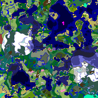 Predicted biome map of Java 26.3 seed -7988461470208645331 around estimated spawn