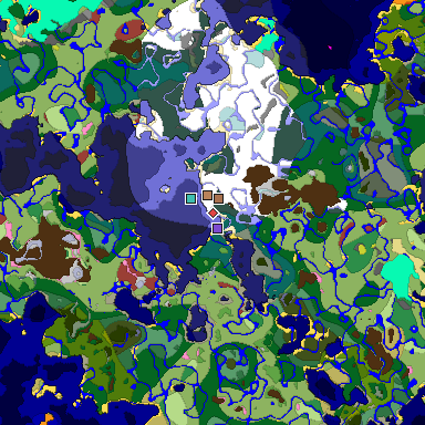 Predicted biome map of Java 26.3 seed 600344485569279969 around estimated spawn