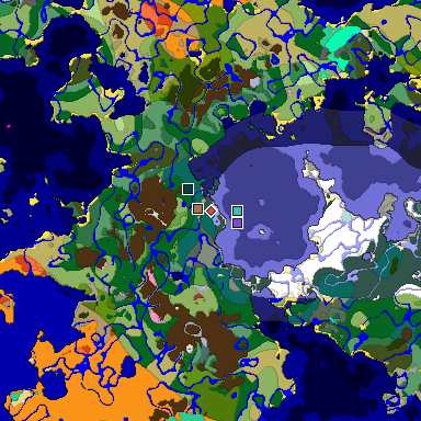 Predicted biome map of Java 26.3 seed -1696298342254547446 around estimated spawn