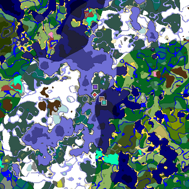 Predicted biome map of Java 26.3 seed -2381411736633545656 around estimated spawn