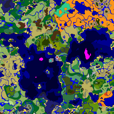 Predicted biome map of Java 26.3 seed -754842495738287319 around estimated spawn
