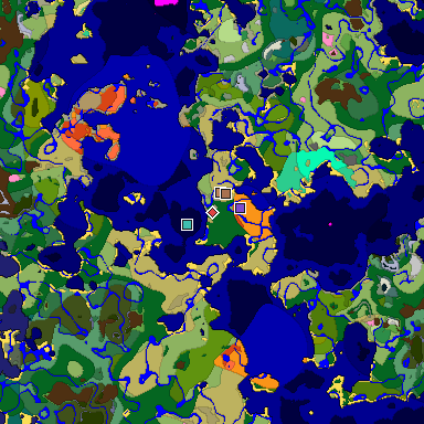 Predicted biome map of Java 26.3 seed 7352599026059849596 around estimated spawn
