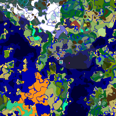 Predicted biome map of Java 26.3 seed 185061541493128203 around estimated spawn