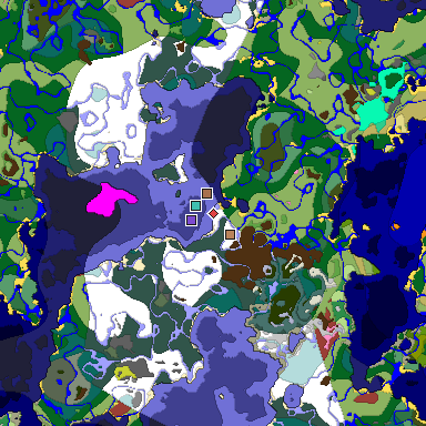 Predicted biome map of Java 26.3 seed -843589096324423125 around estimated spawn