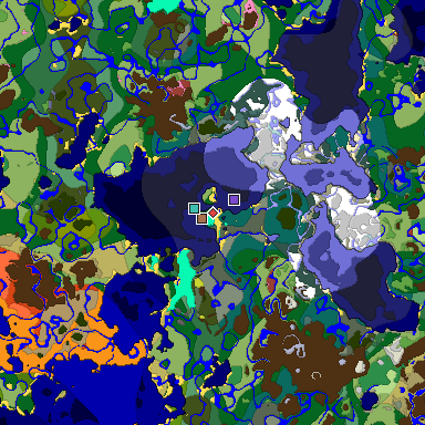 Predicted biome map of Java 26.3 seed -463359407345255041 around estimated spawn