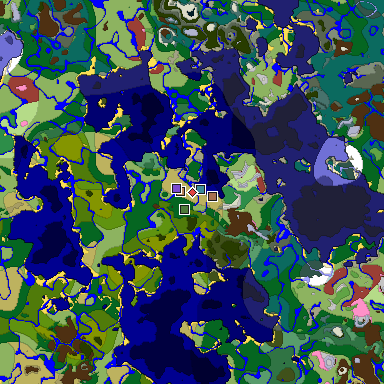 Predicted biome map of Java 26.3 seed 1867396562710321145 around estimated spawn
