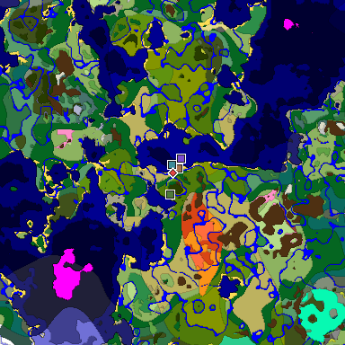 Predicted biome map of Java 26.3 seed -5258887651392522136 around estimated spawn