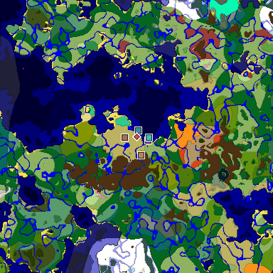 Predicted biome map of Java 26.3 seed 1120948133014116961 around estimated spawn