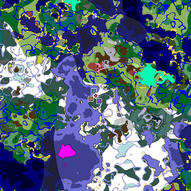 Predicted biome map of Java 26.3 seed -6612371758665545138 around estimated spawn