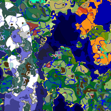 Predicted biome map of Java 26.3 seed -7458757451576221439 around estimated spawn
