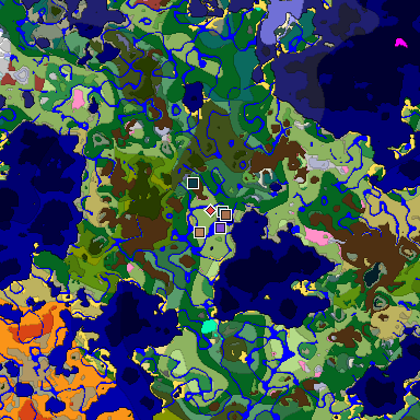 Predicted biome map of Java 26.3 seed -9059854690761143596 around estimated spawn