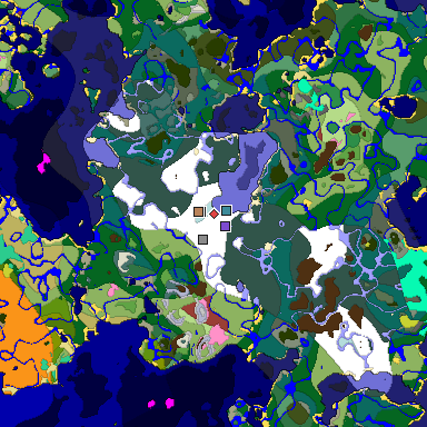 Predicted biome map of Java 26.3 seed 6798596337974035156 around estimated spawn