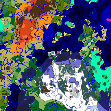 Predicted biome map of Java 26.3 seed -7793065828008817938 around estimated spawn